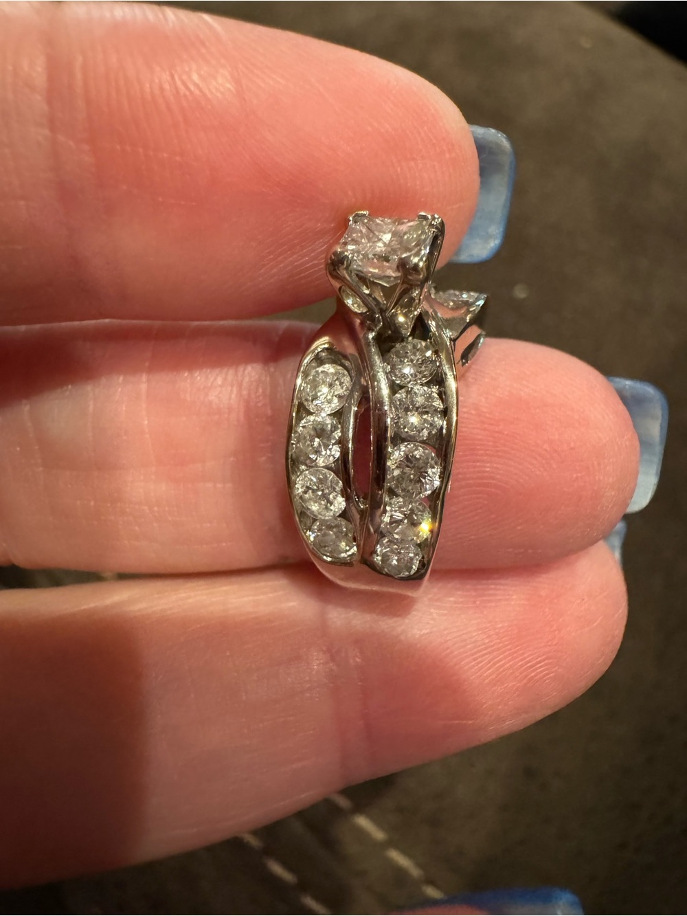 Classic White Gold Diamond Engagement Ring Set - White